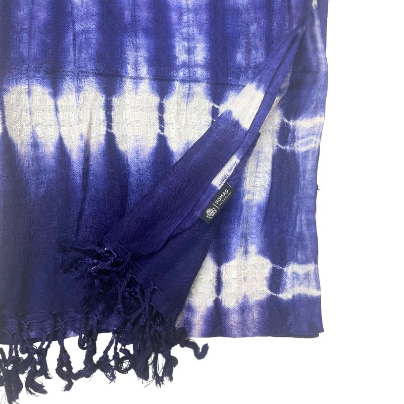 Foulard Bohème Java Art - Rayures Indigo - 62x200 cm