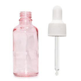50ml Sticlă Roz cu Pipetă - Cu Pipetă Albă