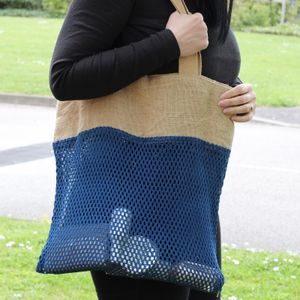 Bolsa de Malla de Algodón y Yute Suave Puro