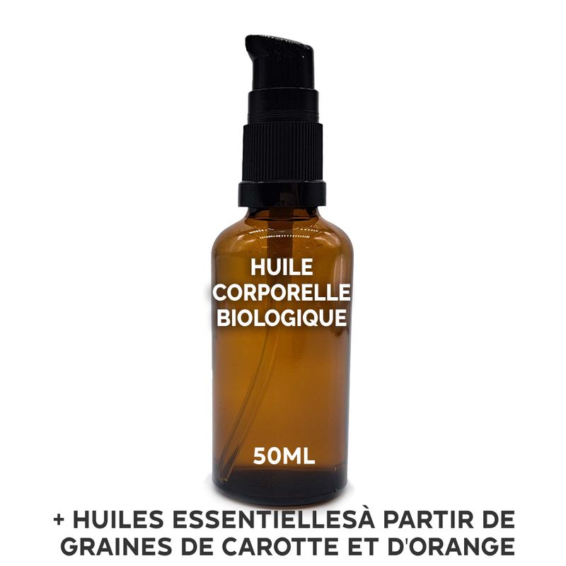 Huile Corporelle Bio 50ml - Carotte & Orange - Sans étiquette