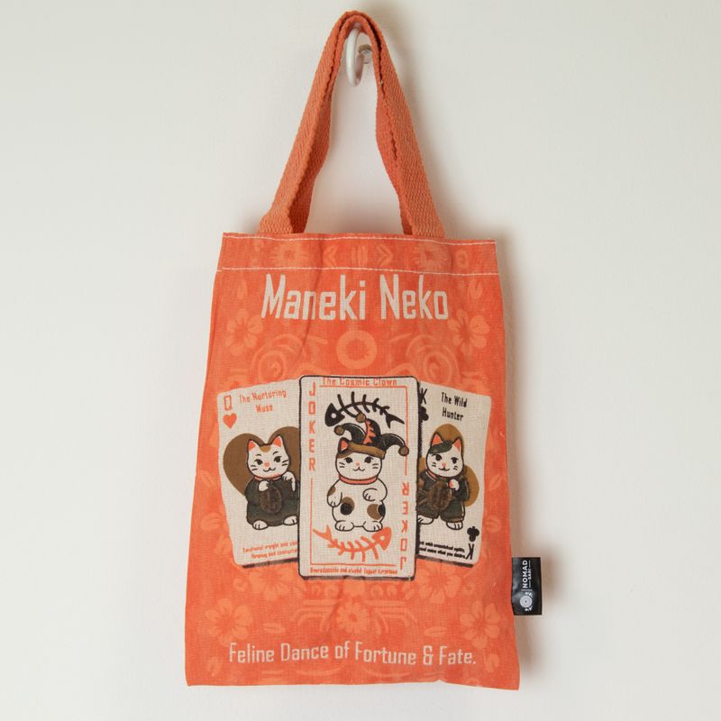 Iconic Mini Gift Tote Bag - Maneki Neko (4 assorted designs) - (24x18cm) - Natural 4oz