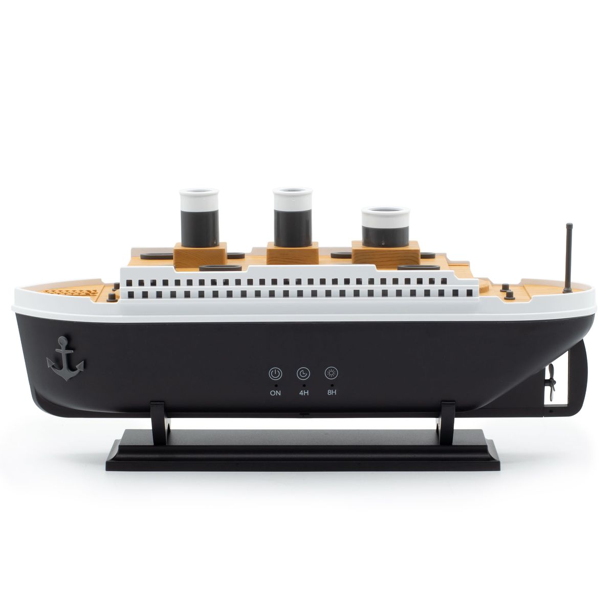 Difusor de aromas com efeito de modelo de barco e LED que muda de cor