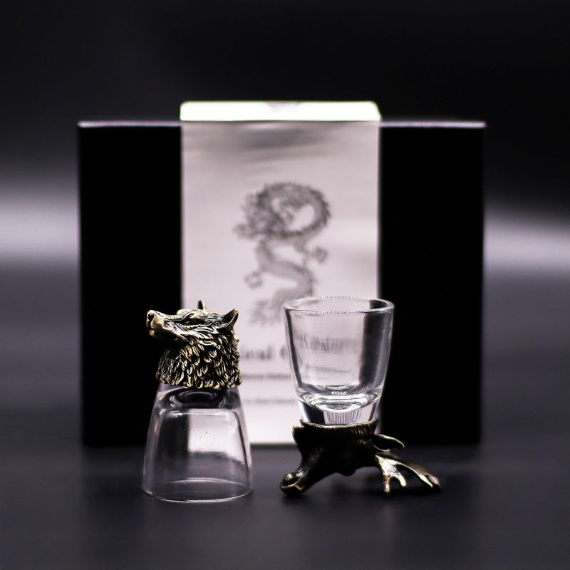Gift Set of 6 Bottom Up Shot Glasses (50ml) - Wild Forest Creatures