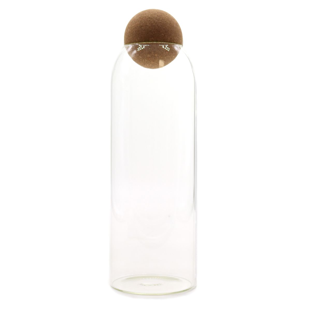 Frasco de vidro Cottage com bola de cortiça - Transparente - 25 cm