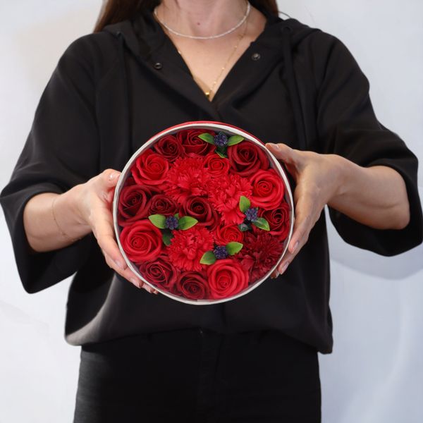 Boîte Ronde - Roses Rouge Classiques