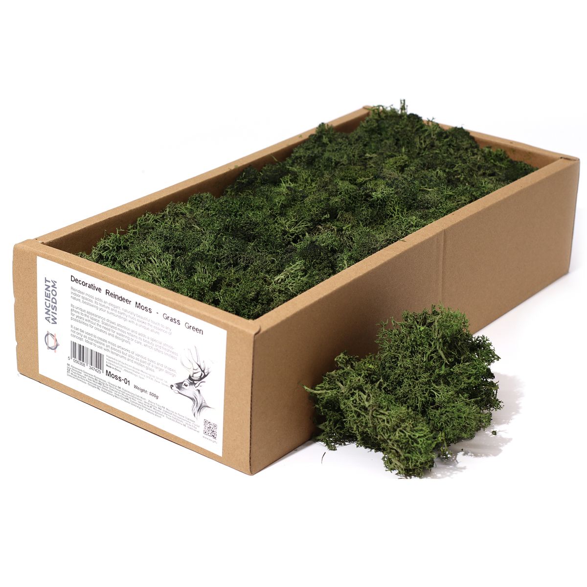 1x Musgo decorativo - Verde escuro - (aprox. 500 g)