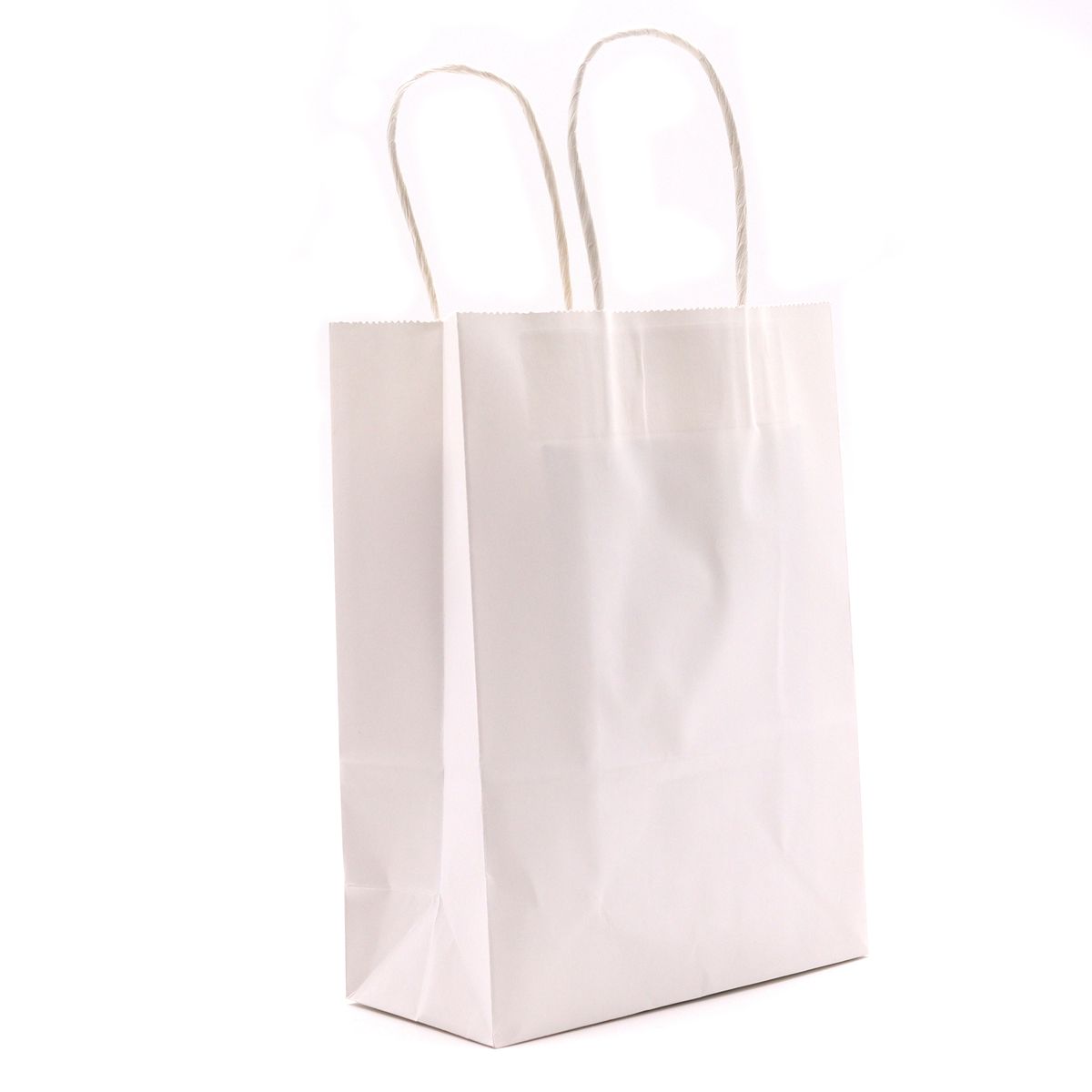 Saco de papel grande com alça (26x32x12 cm) - Branco (130 g)
