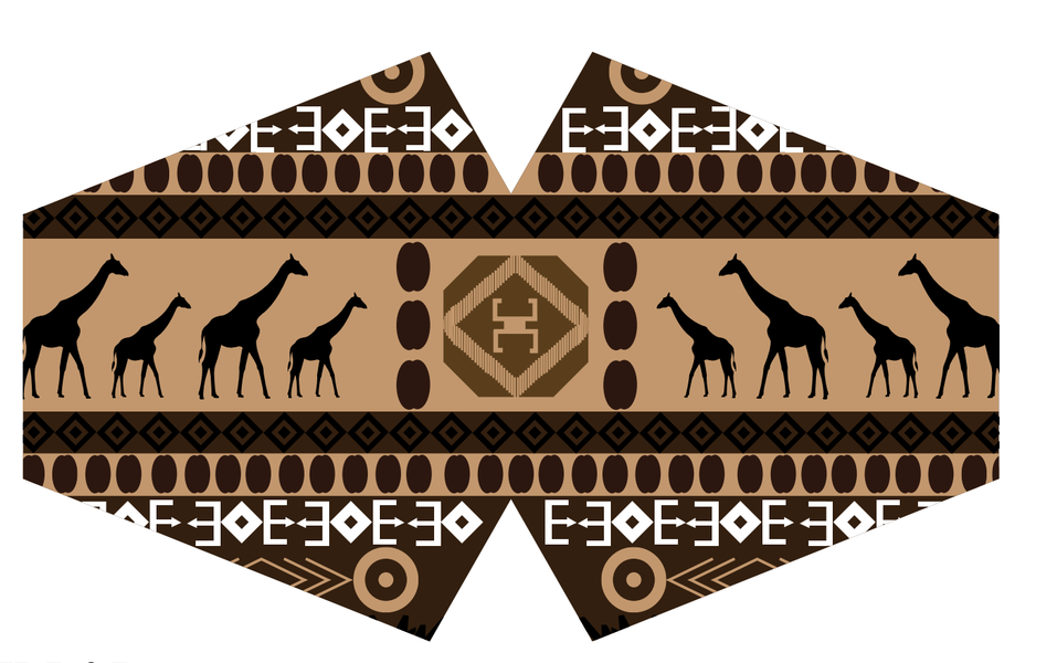 Återanvändbart Munskydd - Afrikansk Stam  (Vuxen)