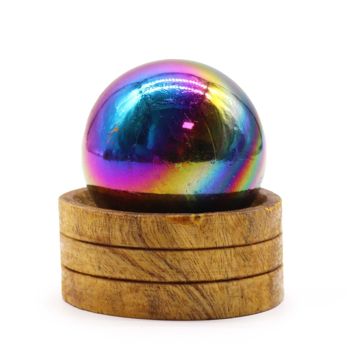 Esfera de cristal de ametista de 50 mm com suporte