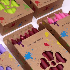 Juego de Velas de Mesa de Color Sólido