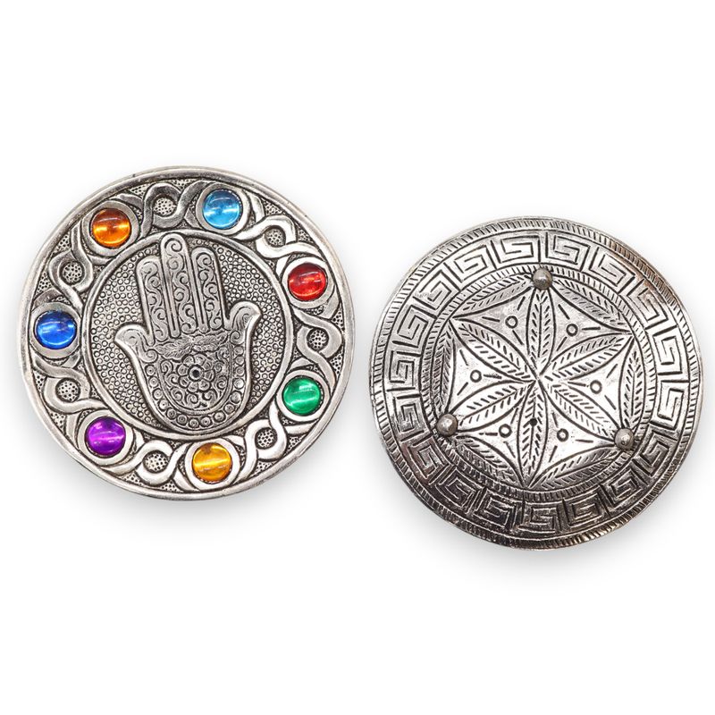 Porte-encens Hamsa des 7 chakras 11,5cm