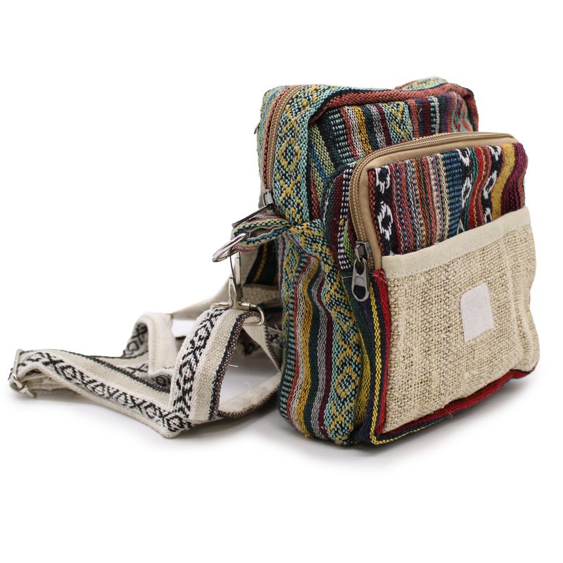 Sac à Bandoulière en Chanvre et Jhari - Sac de Voyage