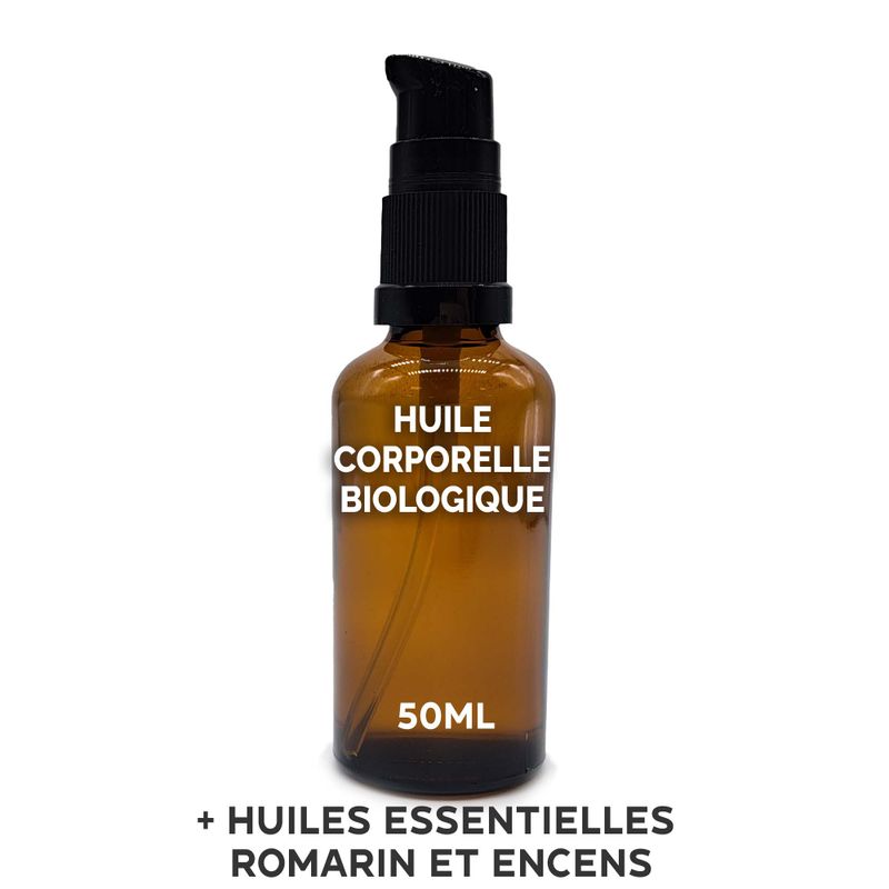 Huile Corporelle Bio 50ml - Romarin et encens - Sans étiquette
