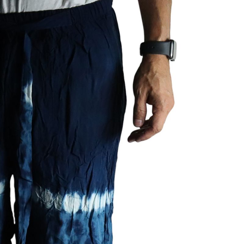 Japanese Style Lounge Pants - Med -Blue, Teal / Orange