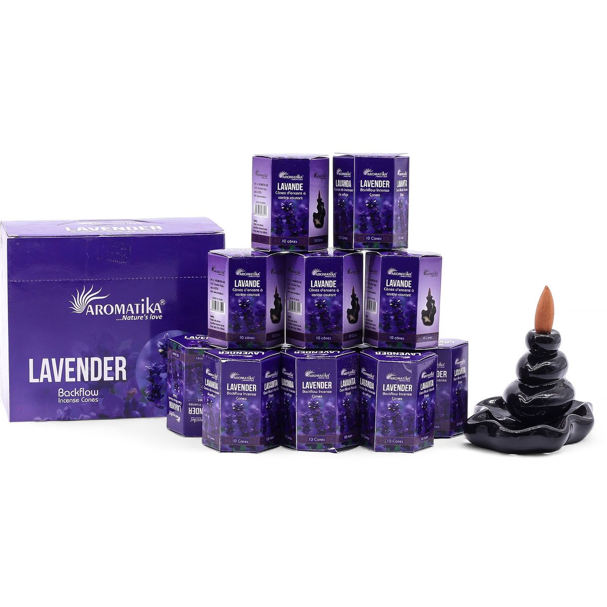 Embalagem de 10 incensos Masala Refluxo - Lavanda