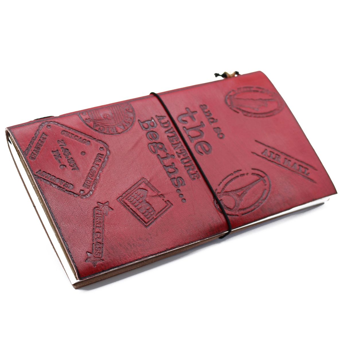 Diário em Couro - The Adventure Begins - Vermelho - (80 páginas)