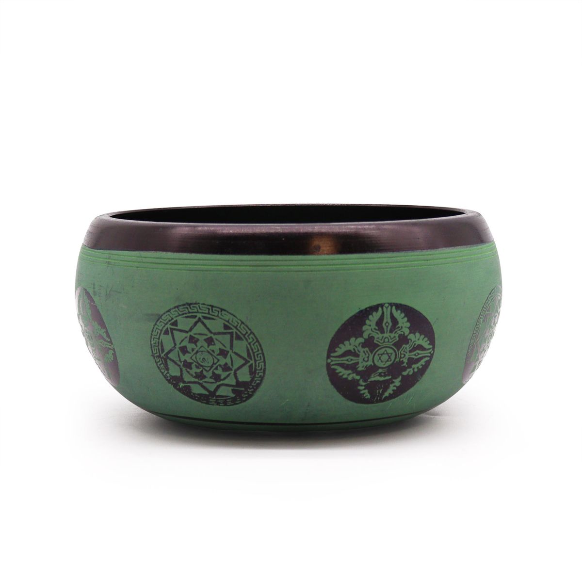 Taça tibetana de pó de terra - Buda Mandala - 16 cm