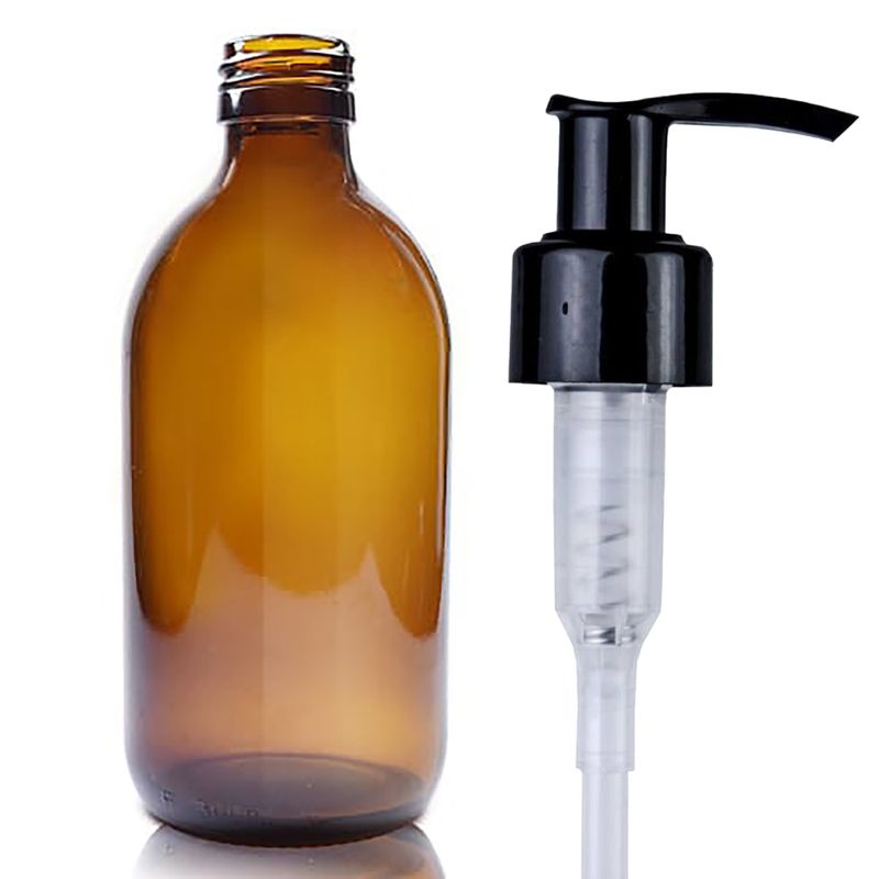 300ml Jantarová Skleněná Lékovka - Bez Uzávěru