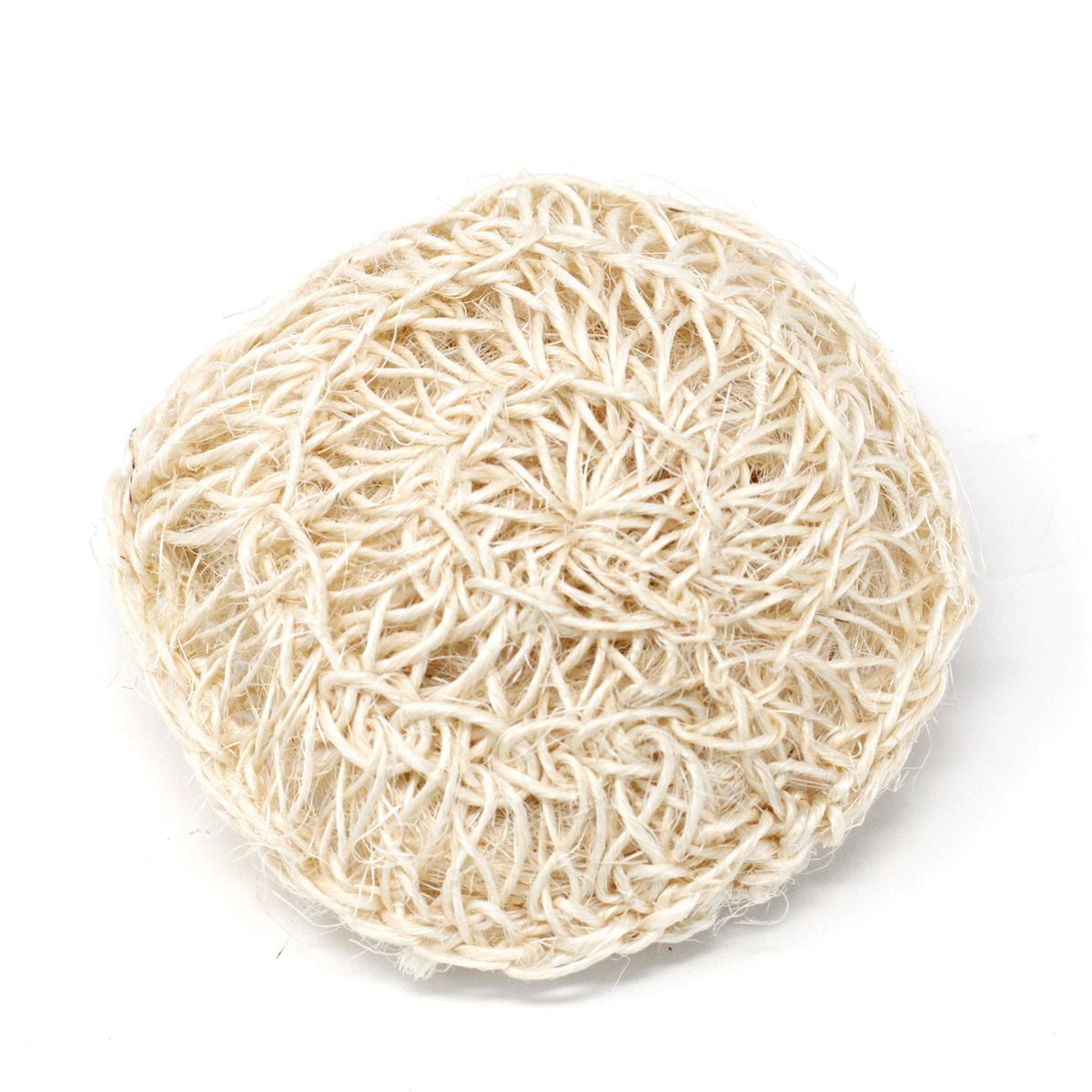 Esponja e esfoliante de sisal - Almofada esfoliante redonda suave