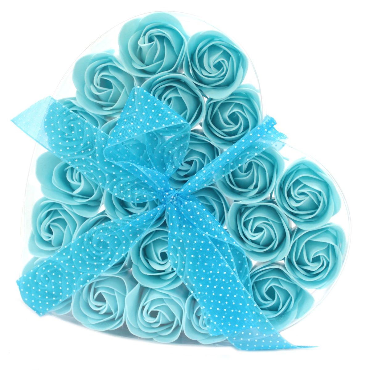 Conjunto de 24 flores de sabonete - rosas azuis