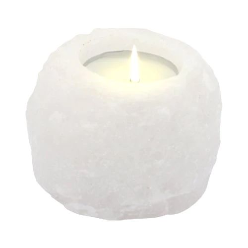 Porte-bougie en Sel de l'Himalaya - Cristal de Roche 600-800g