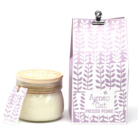 Coffret Cadeau de Bougies en Cire de Soja en Pot de 180 gr - Peonie pressée