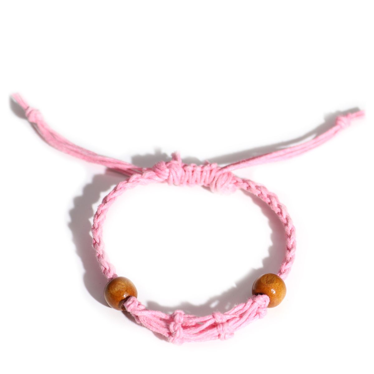 Pulseira de macramé para pedras preciosas 20-28 cm - Rosa