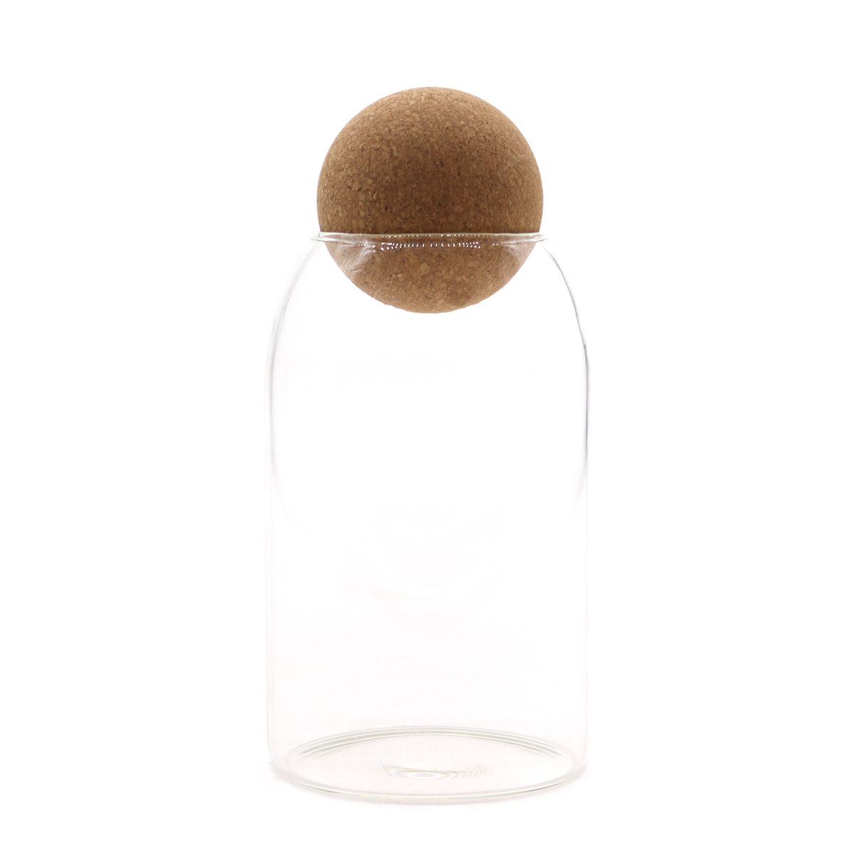 Frasco de vidro Cottage com bola de cortiça - Transparente - 15 cm