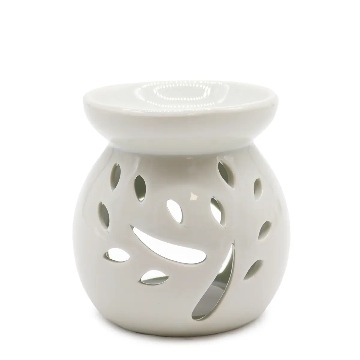 Sm Classic White Oil Burner - Tree Cut-out — Incense Burners · GlowDuty apothecary