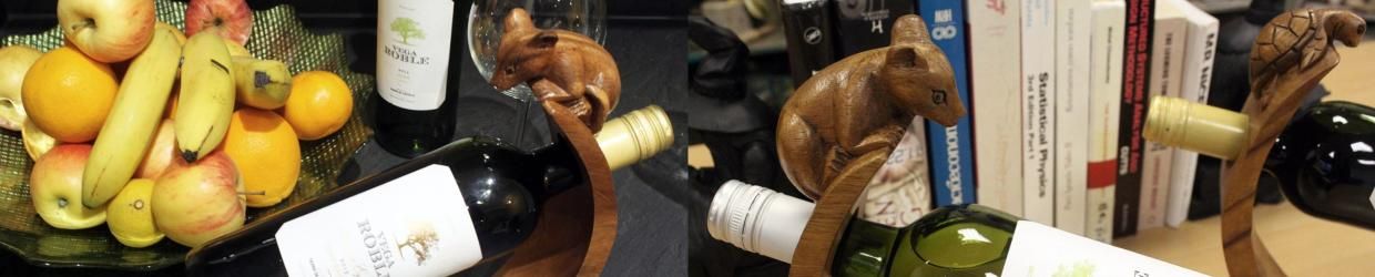 Suar Wood Balance Wine Holders
