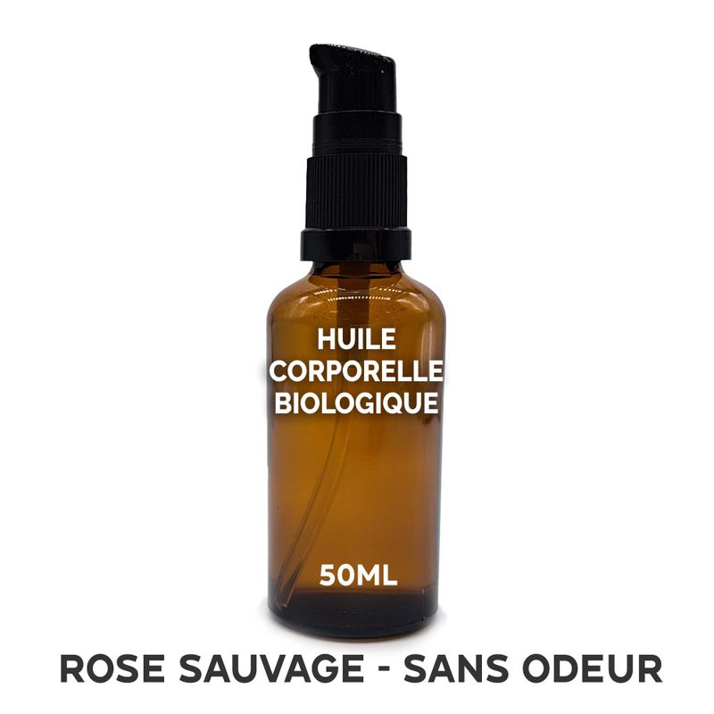 Huile Corporelle Bio 50ml - Rose musquée (non parfumé) - Sans étiquette