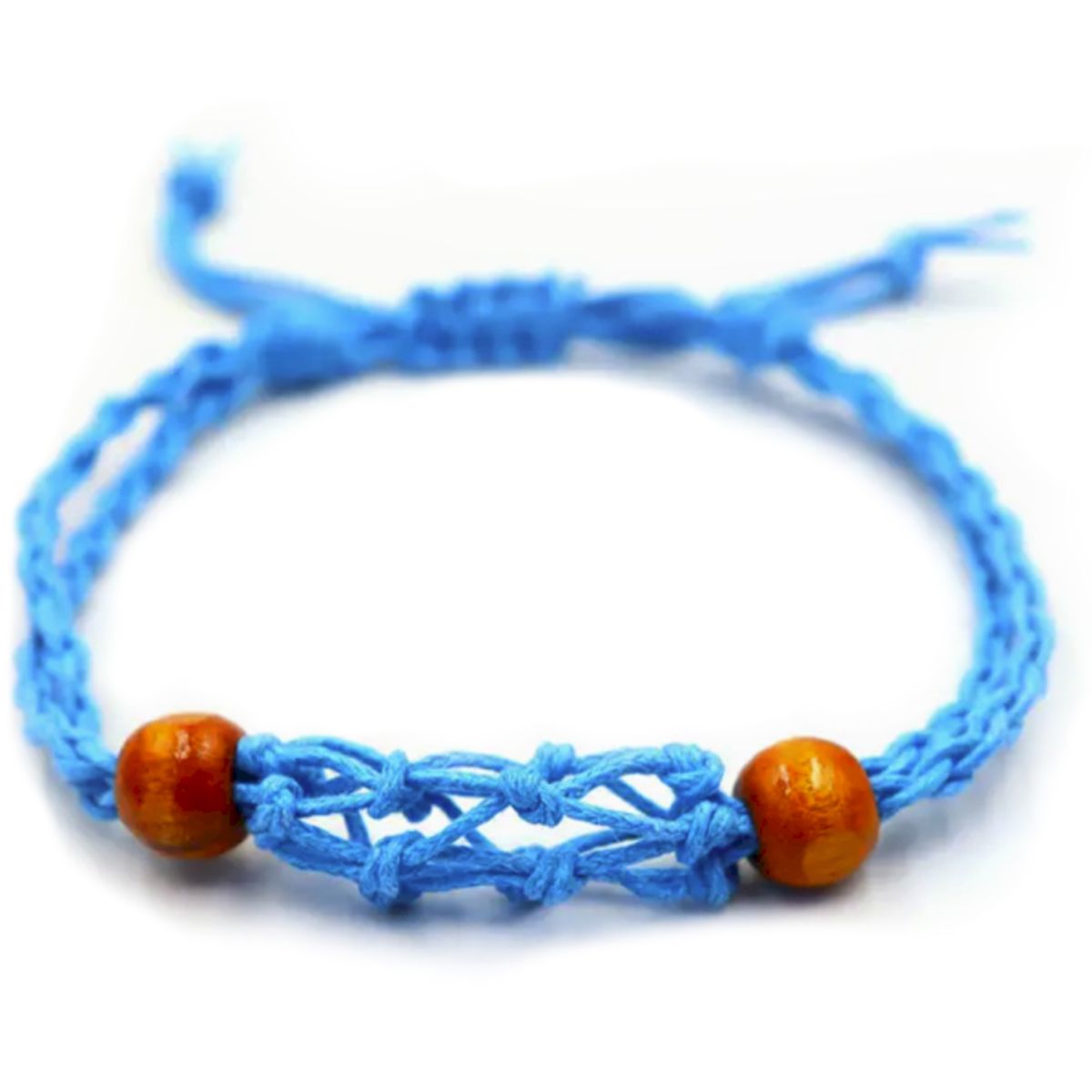 Pulseira de macramé para pedras preciosas 20-28 cm - Azul
