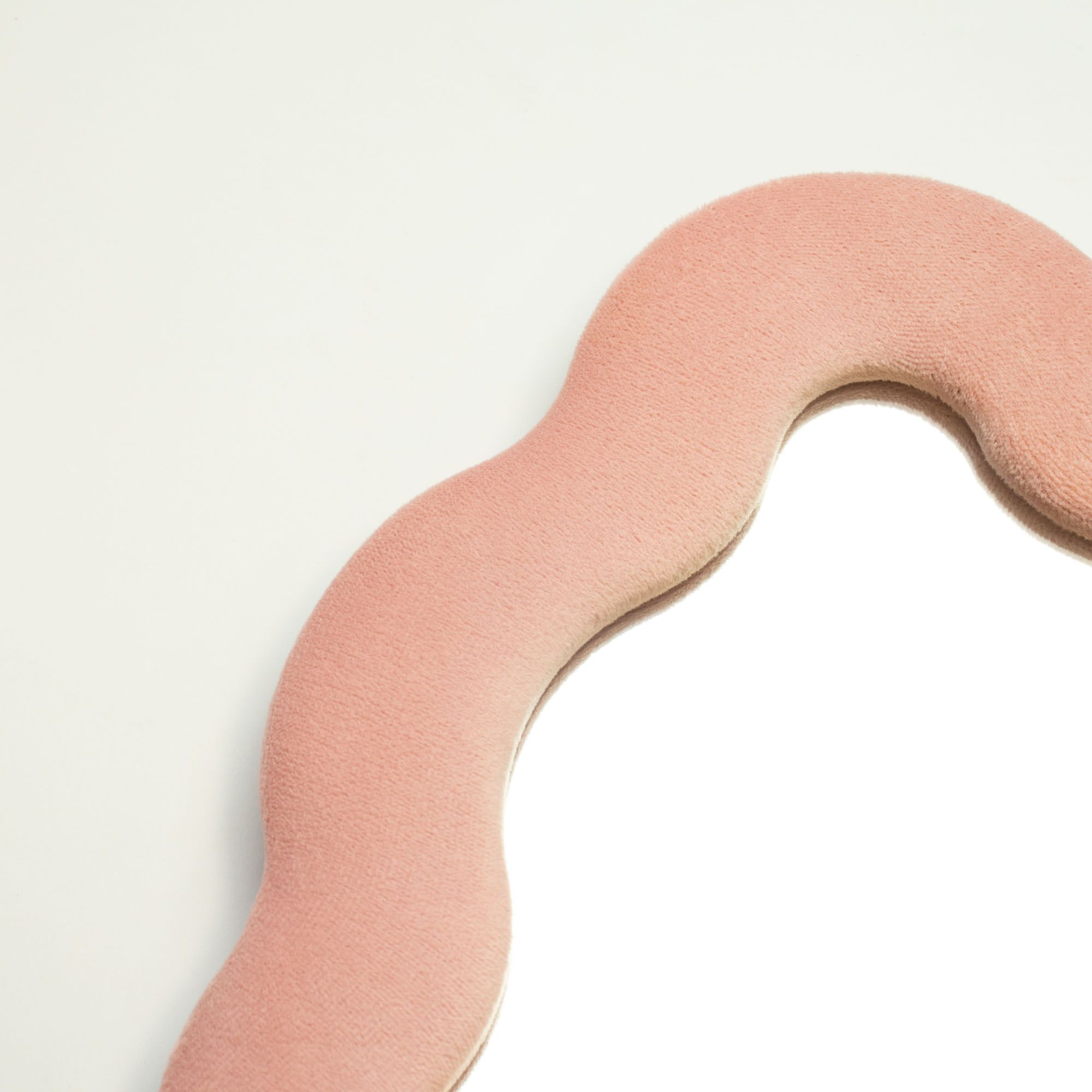 Espelho macio ondulado - Pedra quadrada - Blush rosa