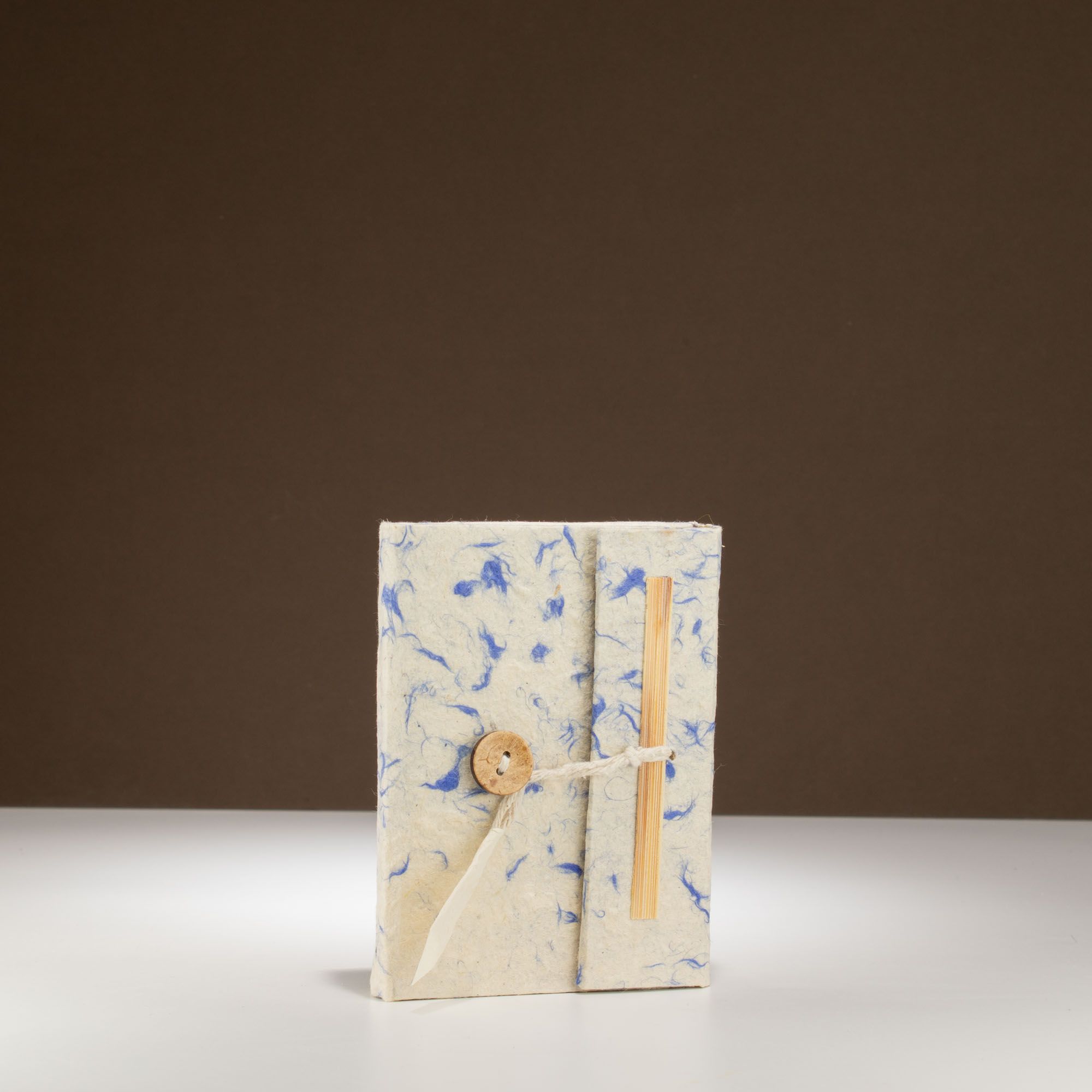 Mini Lokta blandad blå bomull anteckningsbok (12x8cm) 40 sidor