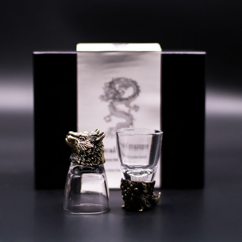 Gift Set of 6 Bottom Up Shot Glasses (50ml) - Wild Forest Creatures