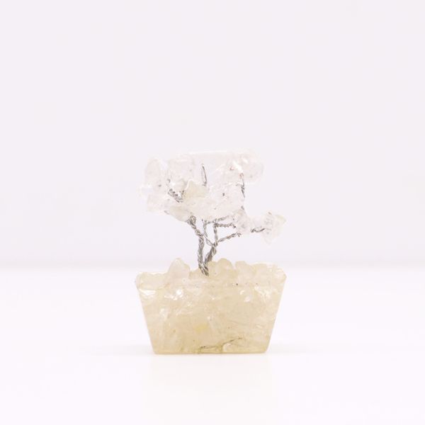 Mini Gemstone Trees On Orgonite Base - Rock Quartz (15 stones)
