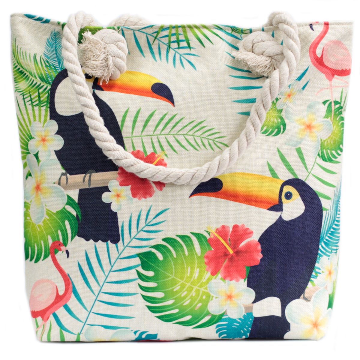Saco de compras com alça de cordão - tucano tropical