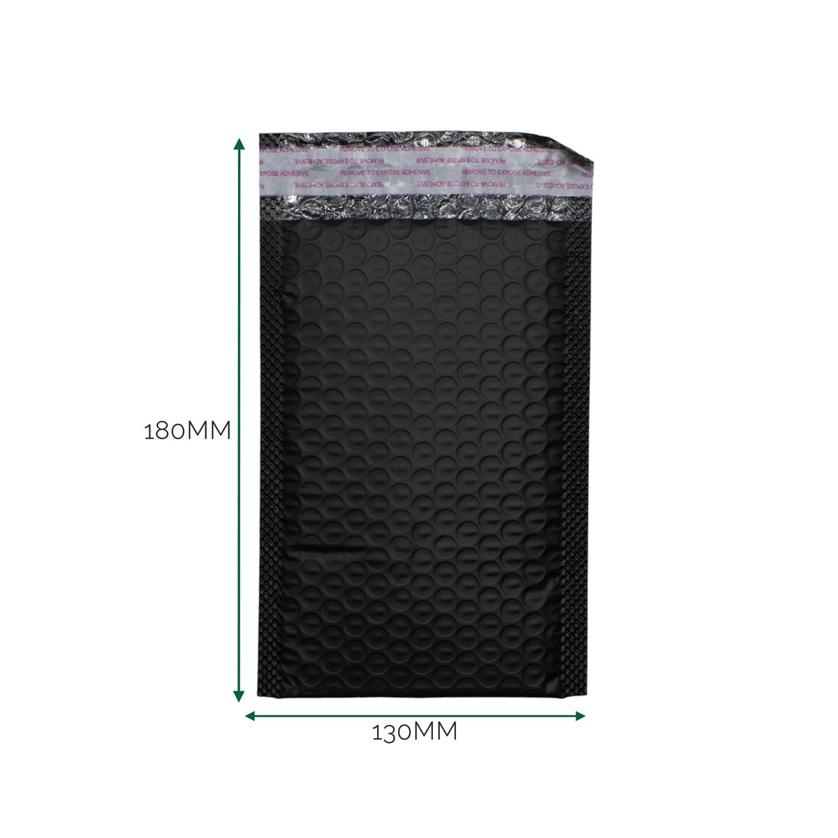 Envelope com bolhas de polietileno preto (130x180+40 mm)