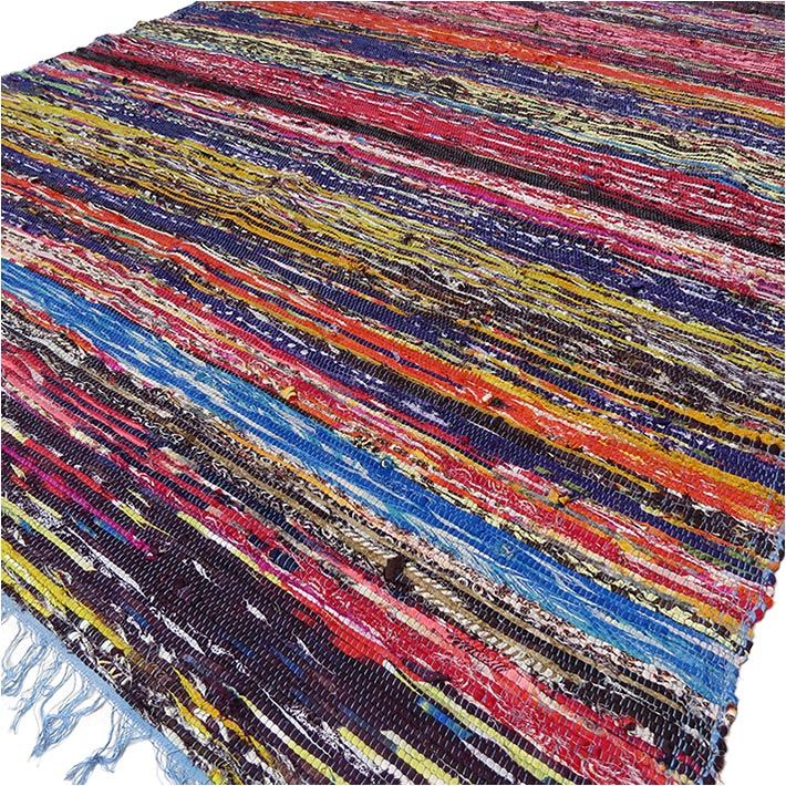Tapete de trapo de luxo de 153 x 90 cm - Azul