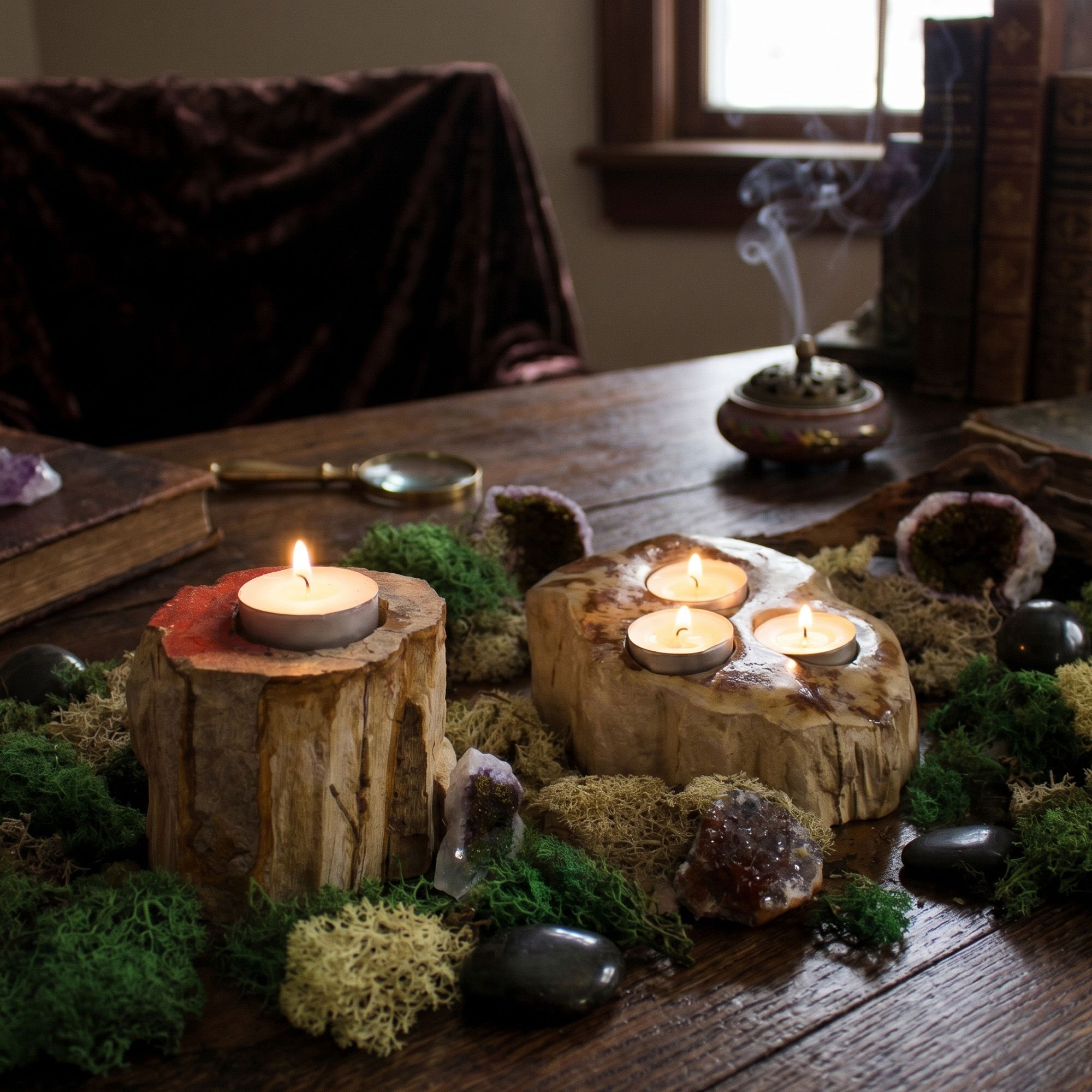 Bougeoirs en Bois Pétrifié