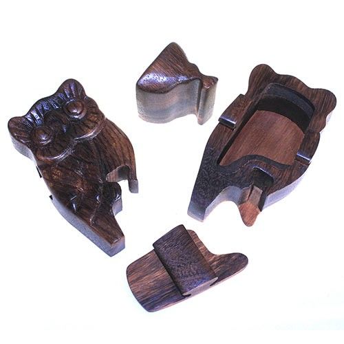 Puzzleboxen aus Bali Eule