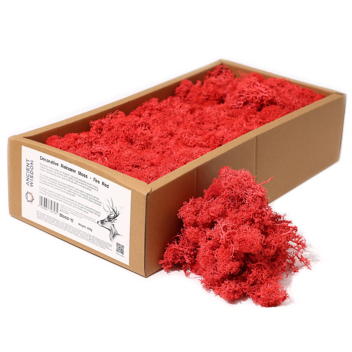 1x Musgo decorativo - Vermelho - (aprox. 500 g)