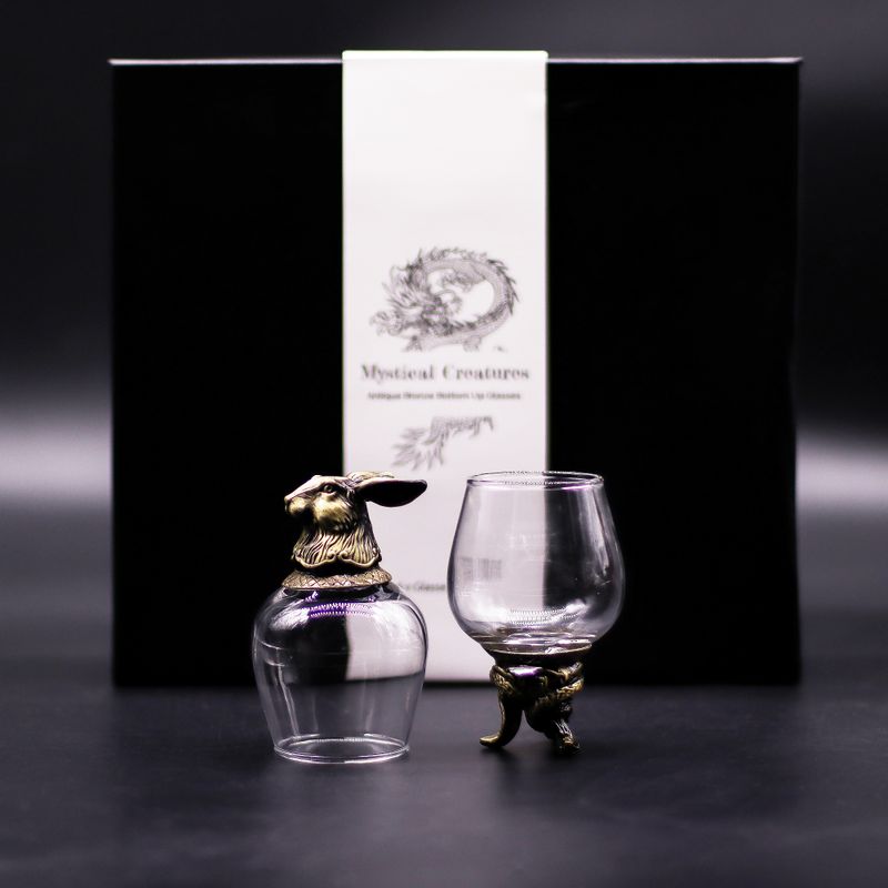 Gift Set of 6 Bottom Up Glasses (100ml) - Mystical Creatures