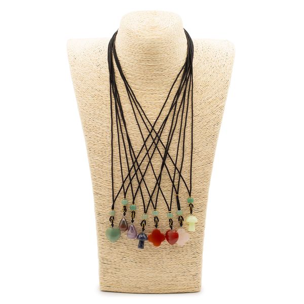 Colares de Corda com Pedras Peciosas - Coleção Botânica (sortidos)