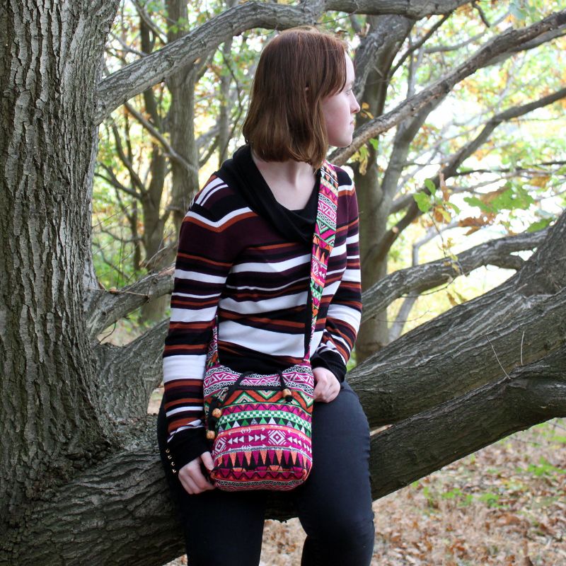 Sac Moyen Jacquard - Rose