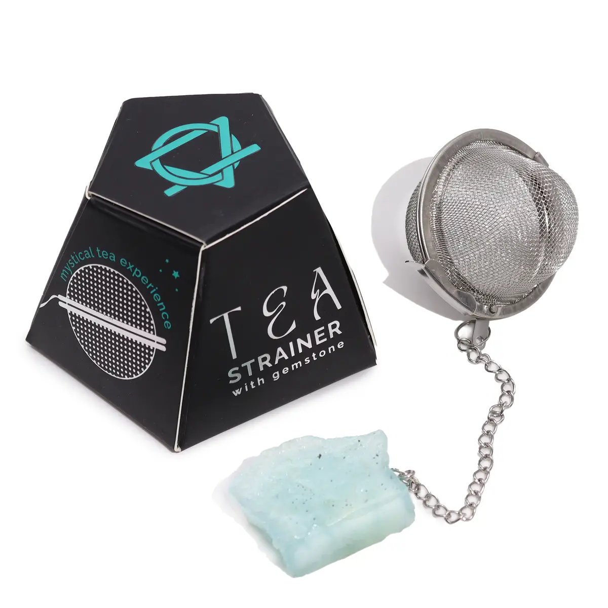 Raw Crystal Gemstone Tea Strainer - Aquamarine — Tea · GlowDuty apothecary
