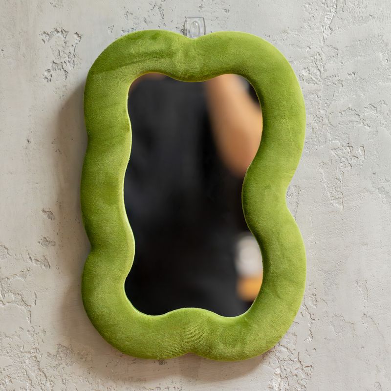 Soft Squiggly Mirror - Large Cloud - Moss Green