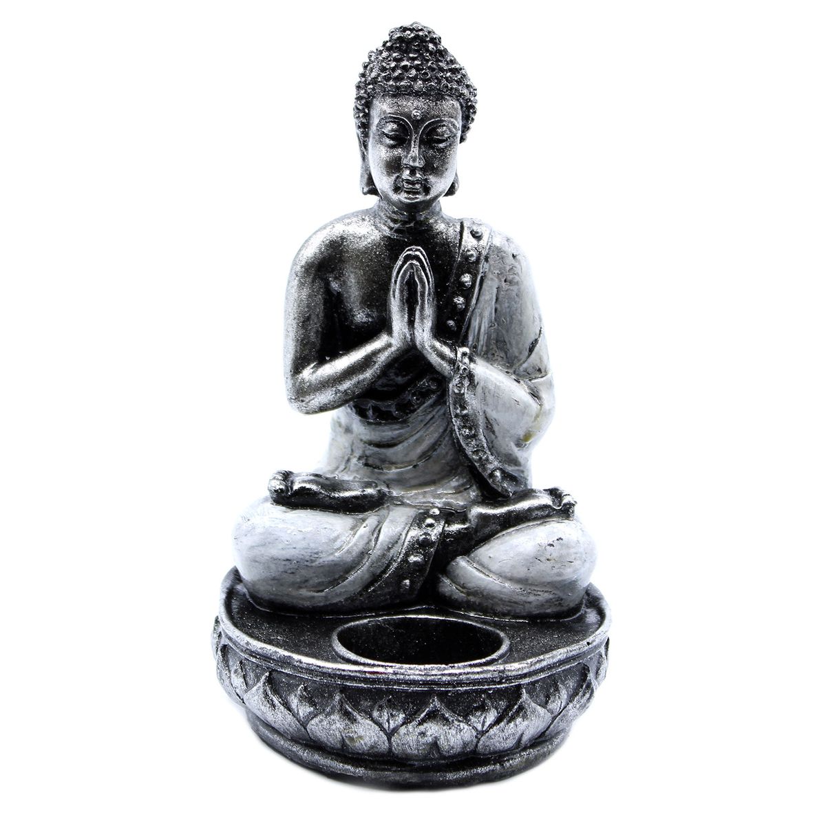 Buda Porta-velas - Branco - Médio