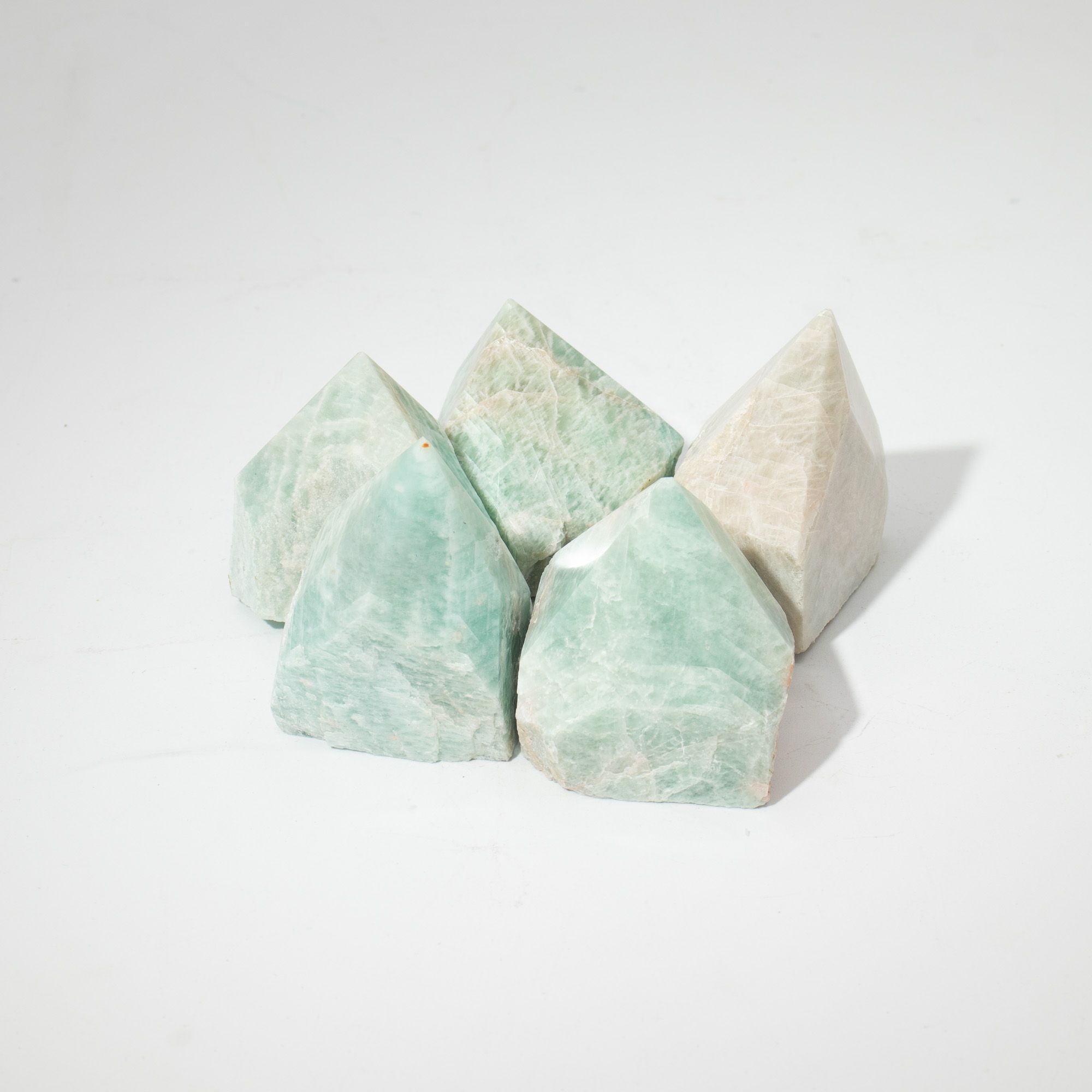 Pontas de Pedras Naturais (0,7kg) - Amazonita Indiana (aprox. 5-6 peças)