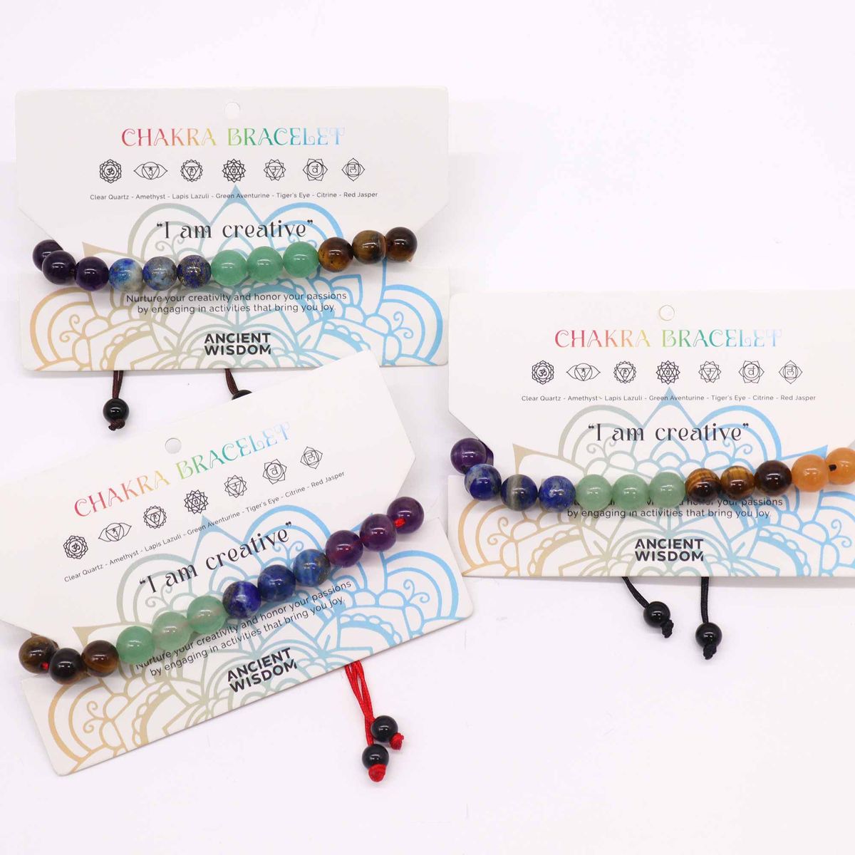 Pulseiras de chakras - 21 pedras